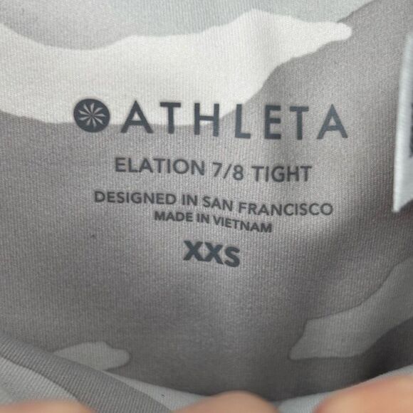 ATHLETA ELATION 7/8 TIGHT Leggings Taupe Camo Print Size XXS - Picture 2 of 9
